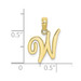 10K Yellow Gold Polished W Script Initial Charm Pendant - (A88-899)