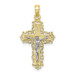 10K Two-tone Gold Textured With Lace Trim Crucifix Charm Pendant - (A88-931) 10K Two-tone Gold Textured With Lace Trim Crucifix Charm Pendant - (A88-931)