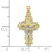 10K Two-tone Gold Textured With Lace Trim Crucifix Charm Pendant - (A88-931) 10K Two-tone Gold Textured With Lace Trim Crucifix Charm Pendant - (A88-931)
