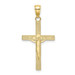 10K Yellow Gold Polished and Textured Crucifix Charm Pendant - (A88-956) 10K Yellow Gold Polished and Textured Crucifix Charm Pendant - (A88-956)