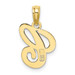 10K Yellow Gold Polished C Script Initial Charm Pendant - (A88-988)