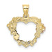 10K Tri-color Gold Flower In Heart Charm Pendant - (A89-107) 10K Tri-color Gold Flower In Heart Charm Pendant - (A89-107)