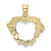 10K Tri-color Gold Flower In Heart Charm Pendant - (A89-107) 10K Tri-color Gold Flower In Heart Charm Pendant - (A89-107)