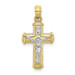 10K Two-tone Gold Polished Block Crucifix INRI Charm Pendant - (A89-111) 10K Two-tone Gold Polished Block Crucifix INRI Charm Pendant - (A89-111)