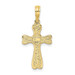 10K Yellow Gold Cross With Textured Heart Edges Design Charm Pendant - (A89-129) 10K Yellow Gold Cross With Textured Heart Edges Design Charm Pendant - (A89-129)