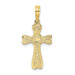 10K Yellow Gold Cross With Textured Heart Edges Design Charm Pendant - (A89-129) 10K Yellow Gold Cross With Textured Heart Edges Design Charm Pendant - (A89-129)