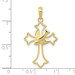 10K Yellow Gold Polished Cross With Dove Pendant - (A89-241) 10K Yellow Gold Polished Cross With Dove Pendant - (A89-241)