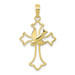 10K Yellow Gold Polished Cross With Dove Pendant - (A89-241) 10K Yellow Gold Polished Cross With Dove Pendant - (A89-241)
