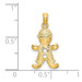14K Yellow Gold Playful Boy With Cut Out Buttons Charm Pendant - (A89-498) 14K Yellow Gold Playful Boy With Cut Out Buttons Charm Pendant - (A89-498)