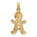 14K Yellow Gold Playful Boy With Cut Out Buttons Charm Pendant - (A89-498) 14K Yellow Gold Playful Boy With Cut Out Buttons Charm Pendant - (A89-498)