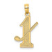 14K Yellow Gold Golf Club and Ball on #1 Charm Pendant - (A89-982)