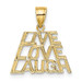 14K Yellow Gold Live, Laugh, Love Charm Pendant - (A90-347)