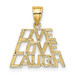 14K Yellow Gold Live, Laugh, Love Charm Pendant - (A90-347)