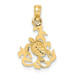 14K Yellow Gold Textured Mini Sea Turtle & KELP Charm Pendant - (A92-442) 14K Yellow Gold Textured Mini Sea Turtle & KELP Charm Pendant - (A92-442)