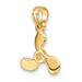14K Yellow Gold 3-D Polished Mini Three Blade Propeller Charm Pendant - (A92-462)