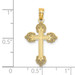 14K Yellow Gold Polished and Textured Fancy Cross Charm Pendant - (A92-514) 14K Yellow Gold Polished and Textured Fancy Cross Charm Pendant - (A92-514)