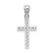 14K White Gold Beaded and Polished Cross Charm Pendant - (A92-787) 14K White Gold Beaded and Polished Cross Charm Pendant - (A92-787)