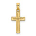 14K Yellow Gold 2-D Polished and Textured Cross Charm Pendant - (A92-945) 14K Yellow Gold 2-D Polished and Textured Cross Charm Pendant - (A92-945)