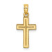 14K Yellow Gold 2-D Polished and Textured Cross Charm Pendant - (A92-945) 14K Yellow Gold 2-D Polished and Textured Cross Charm Pendant - (A92-945)