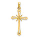 14K Yellow Gold Diamond-cut With X Center On Cross Charm Pendant - (A93-105) 14K Yellow Gold Diamond-cut With X Center On Cross Charm Pendant - (A93-105)