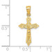 14K Yellow Gold With Arrow Pointed Ends Crucifix Charm Pendant - (A93-139)