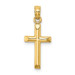 14K Yellow Gold Polished Cross Charm Pendant - (A93-497)