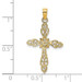 14K Yellow Gold Polished and Cut-Out Cross Charm Pendant - (A93-571) 14K Yellow Gold Polished and Cut-Out Cross Charm Pendant - (A93-571)