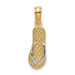 14K Yellow Gold Two-tone Hawaii Single Flip-Flop Charm Pendant - (A93-911)