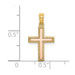 14K Two-tone Gold Polished Cross Charm Pendant - (A94-129)