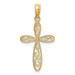 14K Yellow Gold Two-tone Filigree with Millgrain Cross Charm Pendant - (A94-158) 14K Yellow Gold Two-tone Filigree with Millgrain Cross Charm Pendant - (A94-158)
