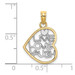 14K Yellow Gold with White Rhodium-Plated Live Love Laugh In Heart Charm Pendant - (A94-210) 14K Yellow Gold with White Rhodium-Plated Live Love Laugh In Heart Charm Pendant - (A94-210)