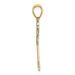14K Yellow Gold with White Rhodium Key With Heart Charm Pendant - (A94-460)