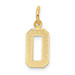 14K Yellow Gold Small Polished Number 0 Charm - (A98-376)