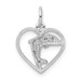 14K White Gold Dolphin In Heart Charm Pendant - (A98-402) 14K White Gold Dolphin In Heart Charm Pendant - (A98-402)