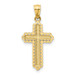 14K Yellow Gold Rhodium Diamond-cut Cross Pendant 21mm length - (B11-150) 14K Yellow Gold Rhodium Diamond-cut Cross Pendant 21mm length - (B11-150)