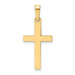 14K Yellow Gold Polished Latin Cross Pendant 24mm length - (B11-374)