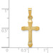 14K Yellow Gold Textured and Polished Latin Cross Pendant - (B11-632)