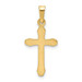 14K Yellow Gold Textured and Polished Latin Cross Pendant - (B11-632)