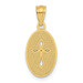 14K Yellow Gold Polished Small Cross Medal Pendant - (B11-650)