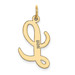 14K Yellow Gold Large Script Initial Letter L Charm Pendant - (B11-858)