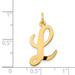 14K Yellow Gold Large Script Initial Letter L Charm Pendant - (B11-858)