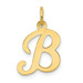 14K Yellow Gold Initial Letter B Charm Pendant - (B11-957)