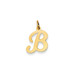 14K Yellow Gold Initial Letter B Charm Pendant - (B11-957)