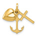 14K Yellow Gold Heart Cross and Anchor Charm - (B13-166) 14K Yellow Gold Heart Cross and Anchor Charm - (B13-166)