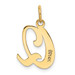 14K Yellow Gold Initial Letter Q Charm Pendant - (B13-187)