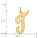 14K Yellow Gold Large Script Initial Letter T Charm Pendant - (B13-190)