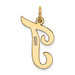 14K Yellow Gold Large Script Initial Letter T Charm Pendant - (B13-190)