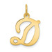 14K Yellow Gold Initial Letter D Charm Pendant - (B13-219) 14K Yellow Gold Initial Letter D Charm Pendant - (B13-219)
