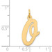 14K Yellow Gold Large Script Initial Letter O Charm Pendant - (B13-238)