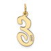 14K Yellow Gold Large Script Initial Letter E Charm Pendant - (B13-253)